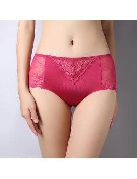 Sexy Lace Hip Lifting Seamless Cotton Crotch Mid Rise Panties