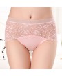 Lace Embroidered Hollow Breathable Mid Waist Panties