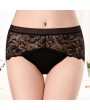 Lace Embroidered Hollow Breathable Mid Waist Panties