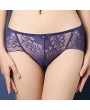 Embroidered Lace Breathable Hip Lifting Mid Waist Panties