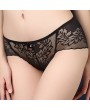 Embroidered Lace Breathable Hip Lifting Mid Waist Panties