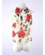 Floral Printed Halter Neck Sleeveless Chiffon T-shirt