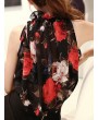 Floral Printed Halter Neck Sleeveless Chiffon T-shirt