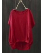 Irregular Short Sleeve Solid Color Loose T-shirt