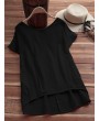 Solid Color Casual Round Neck Half Sleeve T-shirts For Women