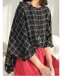 Fashion Premium Texture Plaid Loose T-shirt