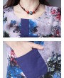 Women Floral Printed Pocket Short Sleeve Vintage T-shirts