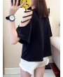 Solid Color Off The Shoulder Short Sleeve O-neck T-Shirts