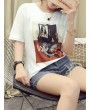 Casual Character Printed Short Sleeve T-shirt