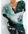 Printed Cowl Neck Short Bat-wing Sleeve T-Shirts