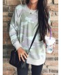 Camouflage Print Long Sleeve O-neck Blouse For Women