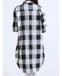 Women Long Sleeve Boyfriend Scottish Plaid Pockets Button Blouses