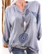 Loose Print Long Sleeve Casual Blouse For Women