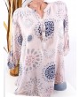 Loose Print Long Sleeve Casual Blouse For Women