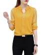 Chiffon Solid Color Long Sleeve Shirts