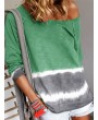 Strip Patchwork Long Sleeve O-neck Shirt For Women