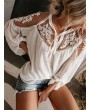 Sexy Perspective V-neck Long Sleeve Blouse