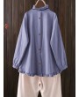 Casual Solid Color Ruffles Button Blouse