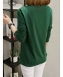 Solid Color O-neck Long Sleeve Casual Blouse