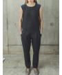 Vintage Sleeveless Drawstring Pockets Harem Jumpsuit