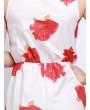 Women Sexy Floral Print Deep V Sleeveless Elastic Jumpsuits