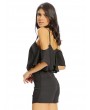 Women Sexy Spaghetti Strap Off Shoulder Backelss Half Sleeve Jumpsuit