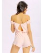 Women Sexy Off Shoulder Hollow Backless Bandage Jumpsuit