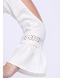 Women Off Shoulder Puff Sleeve Lace Jumpsuit