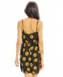 Women Casual Loose Sunflower Print Spaghetti Strap Backless O-neck Jumpsuit