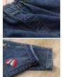 Vintage Embroidery Elastic Waist Harem Denim