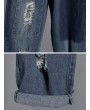 Patchwork Ripped Casual Harem Jeans For Women