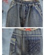 Vintage Embroidery Printed High Waist Loose Casual Jeans