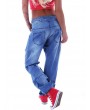 Low Waist Solid Color Casual Harem Jeans For Women