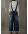 Vintage Double Pockets Patchwork Hole Old Jeans For Women