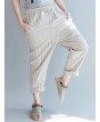 Loose Drawstring Waist Stripe Print Casual Harem Pants