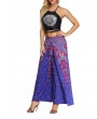 Boho Print Wide Leg Yoga Purple Pants