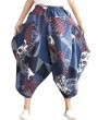 Leisure Loose Folk Print Pocket Harem Women Pants