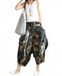 Leisure Loose Folk Print Pocket Harem Women Pants