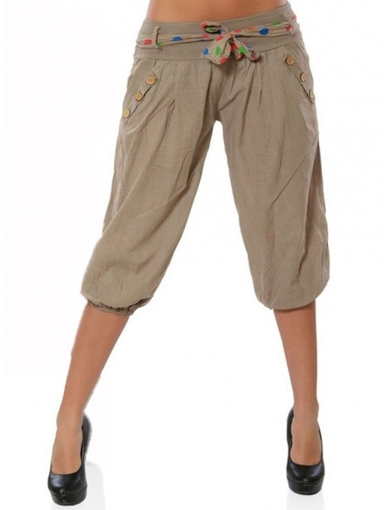 Casual Pure Color Buttons Low-waist Pants