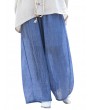 Casual Loose Elastic Waist Cotton High Waist Pants For Women