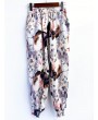 Women Printed Elastic Waist Ankle-Length Bloomers Casual Pants