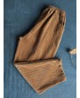 Harem Vertical Striped Solid Color Corduroy Pants