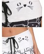 Women Cats Printed Elastic Waist Casual Pants