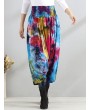 Casual Loose Printed Elastic Waist Women Wide Leg Pants