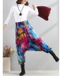 Casual Loose Printed Elastic Waist Women Wide Leg Pants