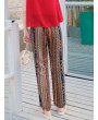 Bohemian Print High Waist Elastic Waist Pants