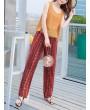 Bohemian Print High Waist Elastic Waist Pants