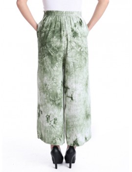 Casual Tie-dyed Wide Leg High Waist Pants For Women