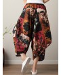 Ethnic Print Loose Irregular Elastic Waist Vintage Pants