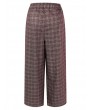 Casual Plaid Elastic Waist Women Woolen Wide Leg Pants